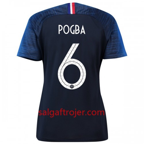 Frankrig Fodboldtrøjer Pogba 6 Dame Hjemmebanesæt VM 2018 Frankrig Fodboldtrøjer Pogba 6 Dame Hjemmebanesæt VM 2018